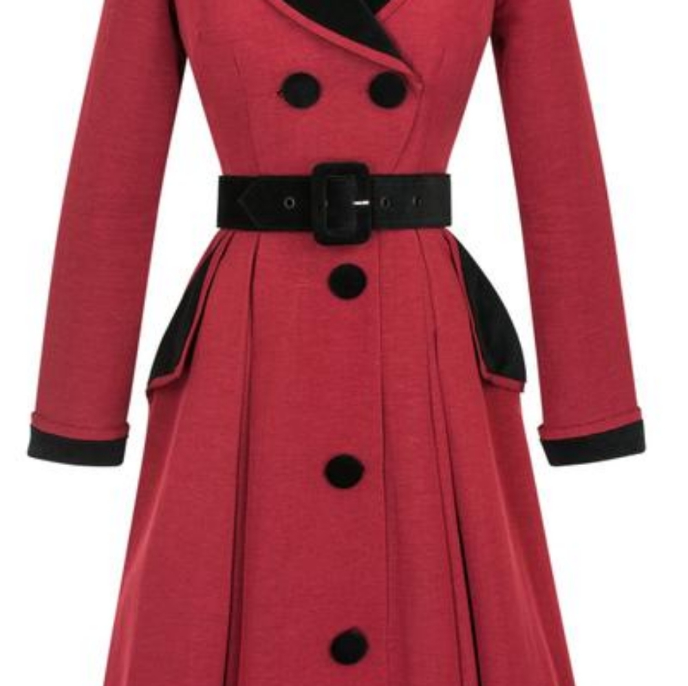 FONTAINE COAT DRESS - RED RIBBED RAYON Trashy Diva - Picture 5 of 16